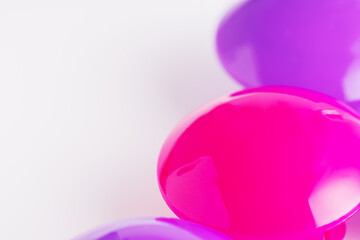 Abstract composition with pink and purple hemispheres. Abstract blured background