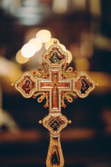 gold cross on the wall