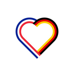 unity concept. heart ribbon icon of france and germany flags. PNG