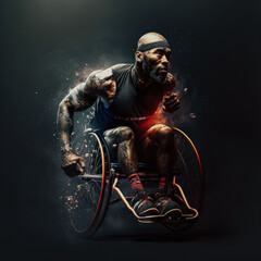 paralympic athlete with wheelchair generative ai