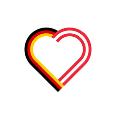 unity concept. heart ribbon icon of germany and austria flags. PNG