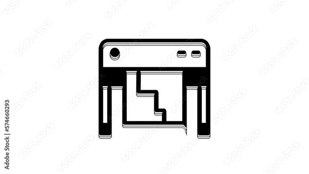 Poster black plotter icon isolated on white background. large format multifunction printer. polygraphy, pri
