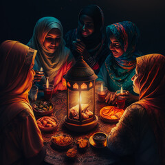muslims celebrating ramadan generative ai