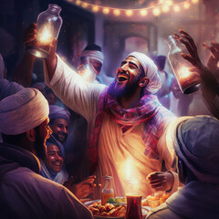 muslims celebrating ramadan generative ai