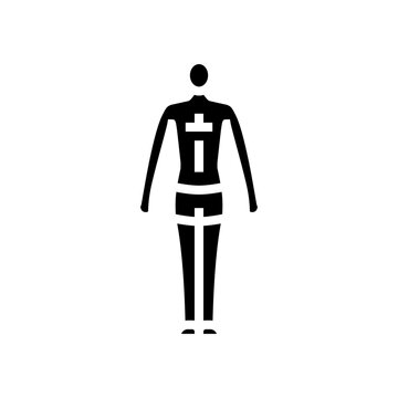 ectomorph male body type glyph icon vector illustration