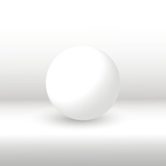 3d white sphere on grey background. Vector illustration
