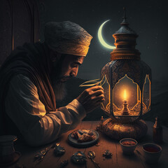 muslim celebrating ramadan generative ai