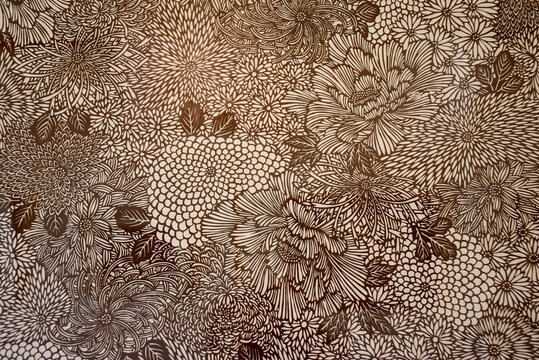 Katagami is traditional Japanese craft of making paper stencils for dyeing for example kimono textiles. Layers of thin washi paper are bonded with a glue extracted from persimmon. Beautiful artworks.