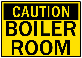 Boiler room sign and labels
