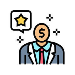 professional businessman color icon vector illustration