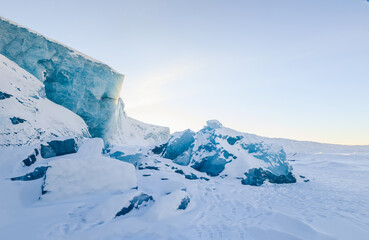 Ilulissat Icefjord, in Greenland, Denmark, Scandinavia is one of the largest glaciers in the world. With its beauty and icebergs, it is a World Heritage Site.