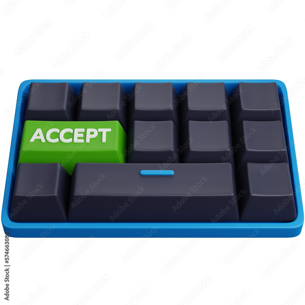Aufkleber 3d illustration computer keyboard with accept key