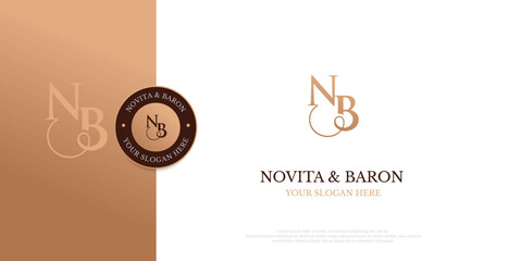 Wedding Logo Initial NB Logo Design Vector