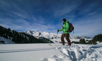 Skitour in the mountains of Kyrgyzstan.