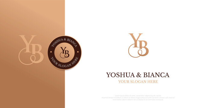 Wedding Logo Initial YB Logo Design Vector