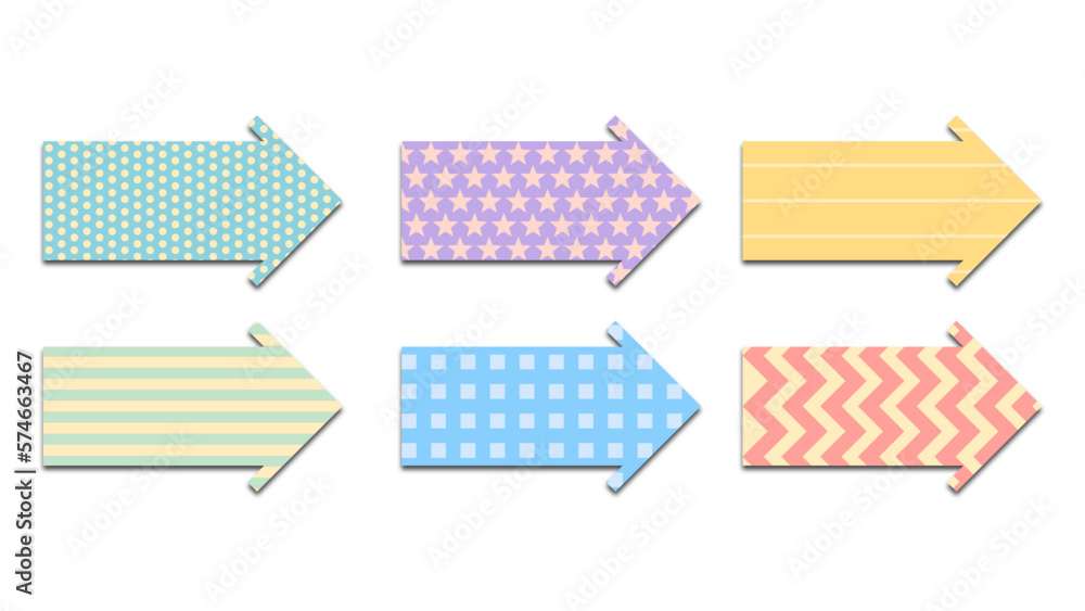 Aufkleber set of arrow shape abstract geometric pattern colorful element illustration vector eps jpeg png