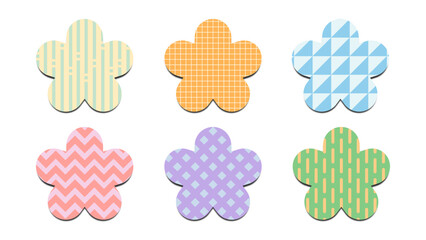 set of flower shape abstract geometric pattern colorful element illustration vector eps jpeg png