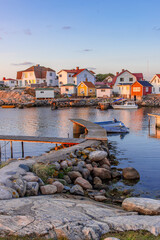 Villaggio sull'isola di Vrango, arcipelago di Goteborg, Svezia