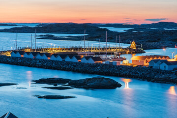 Villaggio sull'isola di Vrango, arcipelago di Goteborg, Svezia