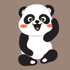 funny little cute panda vector image And illustration