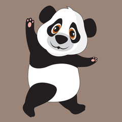 cute panda walking vector image And illustration