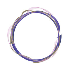 Colorful Blue Wave Lines Pattern Circle Frame Abstract Background. Isolated. Vector