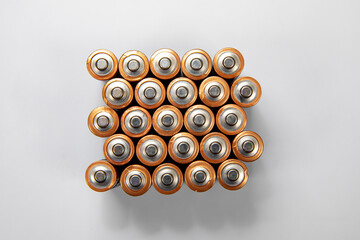 top view of sorted batteries