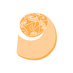 Ethnic Easter alphabet. Unusual decorative letter. Drawn a traditional Ukrainian pattern with lines. Typographic font for holiday decoration