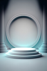 Obraz premium Expertly rendered colored podium for advertising