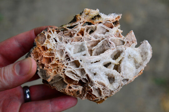 Quartz crystals in pumice matrix