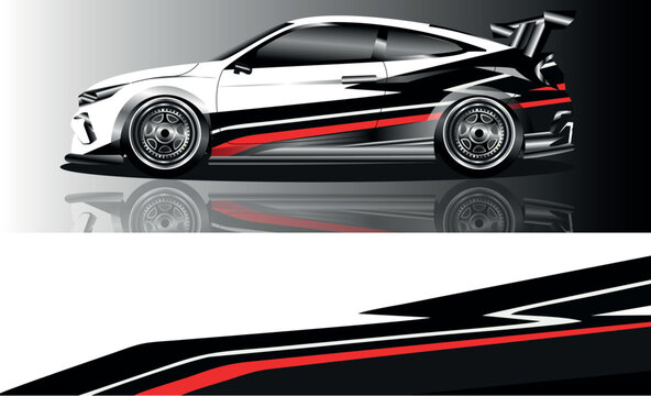 Car wrap design. Livery design for racing car.