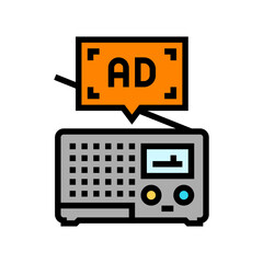 radio advertising color icon vector illustration