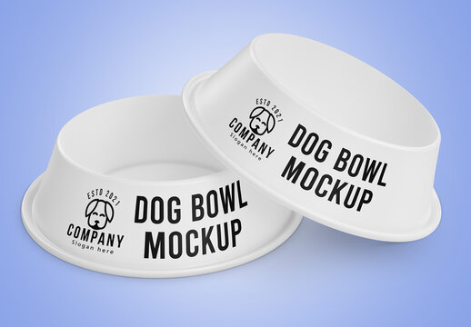 Two Pet Feeding Bowl Mockup