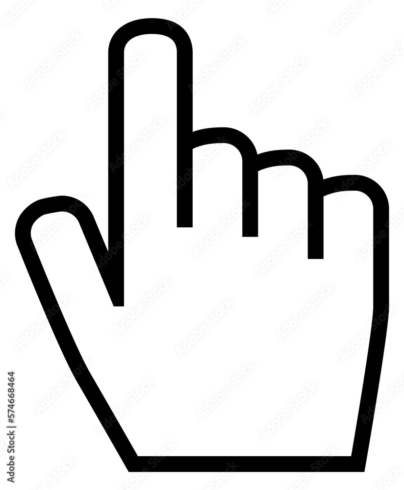Poster hand tool pointer. click cursor. pressing finger symbol