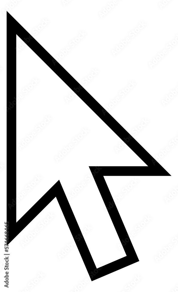 Poster arrow cursor. mouse pointer black line icon