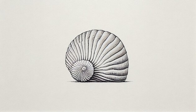 recommend clip art: A minimalist drawing of a seashell generative AI