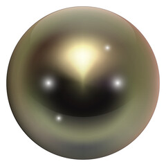 Shiny metal sphere. Glossy realistic shell pearl
