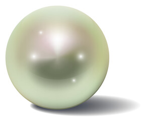 Light round gem. Luxury orb. Shiny pearl