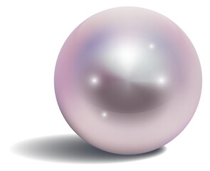 Pink pearl. Realistic shiny ball. Luxury orb
