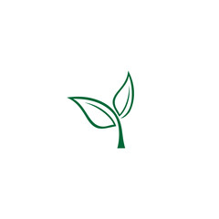 green leaf vector illustration for an icon, symbol or logo. green leaf template logo 