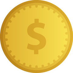 Gradient icon of realistic coin clip art with shiny bronze color for design graphic. 3d vector illustration for business, finance, wealth, market, shop, payment or economy graphic resource