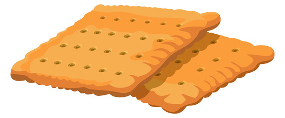 Salt squared biscuit pile. Cartoon cookie icon