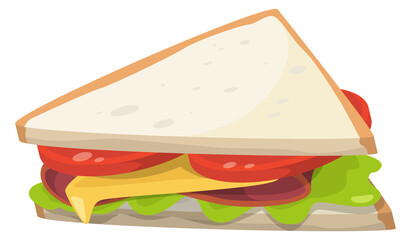 Sandwich cartoon icon. Lunch snack fresh meal