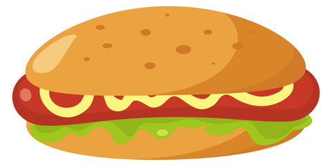 Hot dog cartoon icon. Fast food symbol