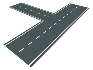 Fototapeta premium Asphalt street road in perspective. Highway path crossing