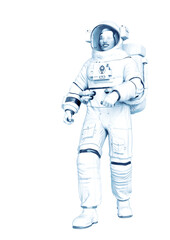 Obraz na płótnie Canvas astronaut just walking in a white background