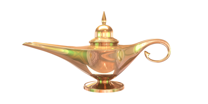 Arabic Oil Lamp isolated on white