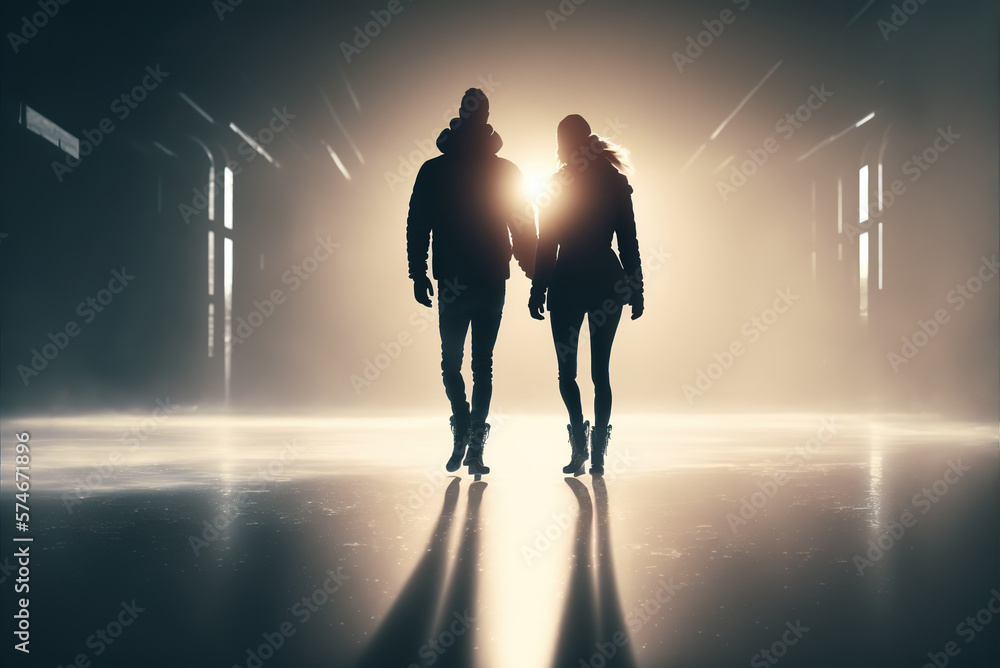 Wall mural spark between lovers generative ai