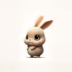Lustiger hübscher Hase oder Kaninchen im Pixar Style. Generated AI image