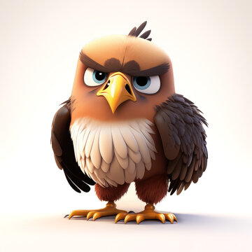 Lustiger hübscher Adler im Pixar Style. Generated AI image